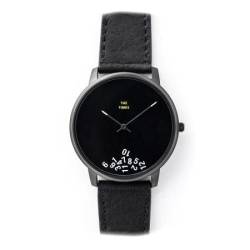 Projects Watches I HAVE THE TIME Quartz Steel Leather Black White Unisex Watch von Projects Watches