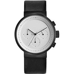 Projects Watches Kiura White Chronograph Quarz Edelstahl IP Schwarz Weib Leder Herren Uhren von Projects Watches