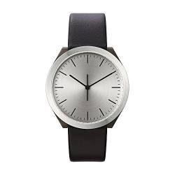 Projects Watches Normal Timepieces Hibi Quarz Edelstahl Gebürstet Silber Grau Leder Schwarz Herren Uhr von Projects Watches