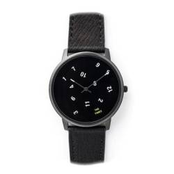 Projects Watches TIME STOPS FOR NO ONE Quarz Leder schwarz Unisex Uhr von Projects Watches