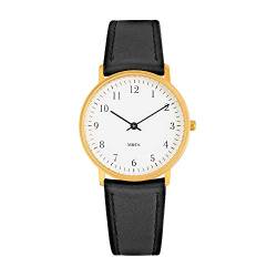Projekte Armbanduhr M & CO Bodoni (Schriftart) Messing W/schwarz Leder Band 7401br-bk von Projects Watches