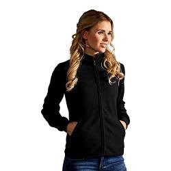 Doppel-Fleece Jacke Damen, Schwarz-Hellgrau, L von Promodoro