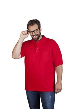 Heavy Poloshirt mit Brusttasche Plus Size Herren, Rot, 4XL von Promodoro