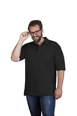 Heavy Poloshirt mit Brusttasche Plus Size Herren, Schwarz, XXXL von Promodoro