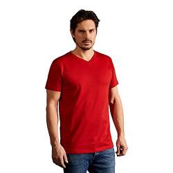 Premium V-Ausschnitt T-Shirt Herren, Rot, XL von Promodoro