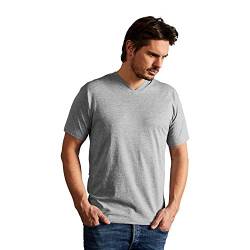Premium V-Ausschnitt T-Shirt Herren, Sportgrau, L von Promodoro