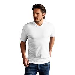 Premium V-Ausschnitt T-Shirt Herren, Weiß, L von Promodoro