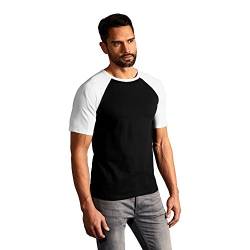 Raglan Baseball T-Shirt Herren, Schwarz-Weiß, L von Promodoro