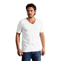 Slim-Fit V-Ausschnitt T-Shirt Herren, Weiß, L von Promodoro
