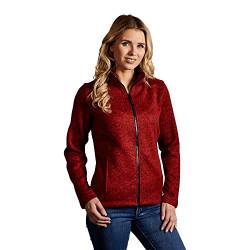 Strick-Fleece Jacke C+ Damen, Rot-Melange, L von Promodoro