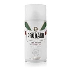 Proraso Shaving Foam Sensitive, 300 ml, Rasierschaum für Männer mit Hafer und Grüntee-Extrakten beruhigt und beugt Irritationen vor, Made in Italy, Weiß Vanille von Proraso