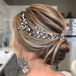 Prosy Braut Hochzeit Haarranben Silber Braut Kristall Stirnband Strass Kopfschmuck Haarschmuck für Frauen und Mädchen von Prosy