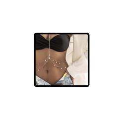 Prosy Party Pailletten BH Bikinikette Brustkette Harness Körperkette Sommer Strand Nachtclub Schmuck verstellbar für Frauen und Mädchen (Silber) von Prosy