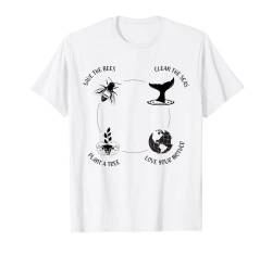 Saubere Meere, retten Bienen, retten die Natur, Tag der Ozeane, Tag der Erde T-Shirt von Protect Earth Day 2023 For Environmentalist