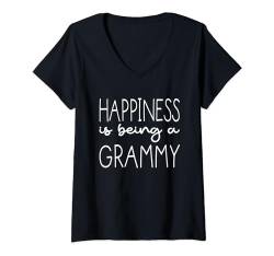 Damen Happiness Is Being A Grammy For Cute Grandma Mothers Day T-Shirt mit V-Ausschnitt von Proud Family Mother's Day Great Gifts Idea Store