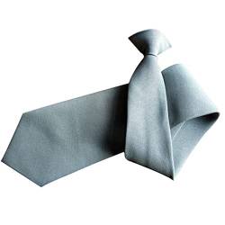 Proumhang Solide Krawatte für Männer,Uniform Clip-On Krawatte mit Knopflöchern,Einheitsgröße für Unisex Erwachsene 51cm Grau von Proumhang