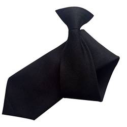 Proumhang Solide Krawatte für Männer,Uniform Clip-On Krawatte mit Knopflöchern,Einheitsgröße für Unisex Erwachsene 51cm Schwarz von Proumhang