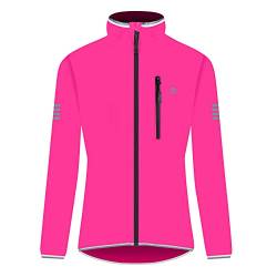 Proviz Reflektierende, leichte Unisex-Radjacke mit Kapuze, wasserdicht, für Herren und Damen, hohe Sichtbarkeit, Rosa, 3X-Large von Proviz