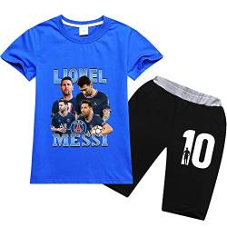 Kurzer Fußball-Schlafanzug, Kurzarm-Pyjama-Set für Kinder, Geschenke für Kinder (A3,140cm) von Proxiceen