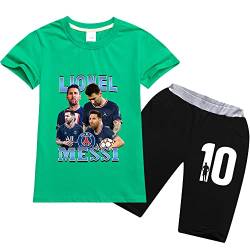 Kurzer Fußball-Schlafanzug, Kurzarm-Pyjama-Set für Kinder, Geschenke für Kinder (A4,130cm) von Proxiceen