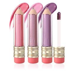 Prreal 3PCS Lip Gloss Set, Unique Pen Design Glitter Lip Gloss Lip Oil Set, Moisturizing & Shiny Lipstick, Shimmer & Non-sticky Lip Gloss for women Lip Makeup von Prreal