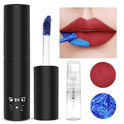 Prreal Lip Stain, Peel Off Lip Stain Lip Tint, Tattoo Color Lip Gloss,Long Lasting Waterproof Liquid Lipstick with 3ML Empty Spray Bottle,Non-stick Cup Lip Tint Lip Makeup For Women Girls#Red von Prreal