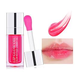 Prreal Tinted Lip Oil Plumping Lip Gloss, Hydrating Lip Glow Oil Lip Care Moisturizing Clear Toot Lip Oil for Dry Lips, Nourishing Water Glossy Glass Lip Oil Gloss Non-Sticky Shine Lip Tint (Cherry) von Prreal