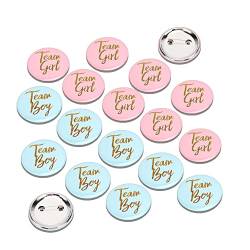 60 Stück Gender Reveal Pins Baby Shower Buttons Team Boy und Team Girl Button Pink Blue Button Pin für Baby Shower Party Supplies von Pssopp