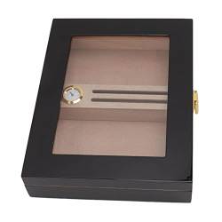 Pssopp Zigarren-Humidor-Box, große Kapazität, Zigarrenetui, perfekte Zigarrenliebhaber, Zedernholz, Schwarz, Standard von Pssopp