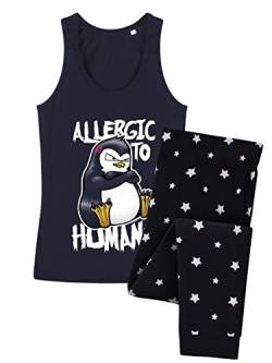 Psycho Penguin Damen Allergic to Humans Long Pyjama Set von Psycho Penguin