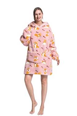 Decken Hoodie, Kuschelpullover Damen Deckenpullover,weiches Mikrofleece Übergroße Hoodie Sweatshirt,Riesen-Kapuzenpullover für Erwachsene, Männer, Frauen, Jugendliche von Pterygoid
