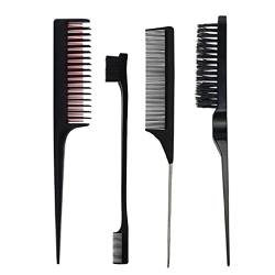 4Pcs Haar Styling Kämme Set Necken Haar Bürsten Schwanz Kamm Rand Werkzeug Für Frauen Schwanz Kämme Für Haar Stylist Hitzebeständig von Puco