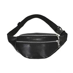 Bauchtaschen Hüfttasche mit Reißverschlusstaschen Verstellbarer Gürtel PU-Leder für Männer Frauen Reisetasche Frauen Taille Taschen Damen, Siehe Abbildung von Puco