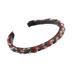 Puco Modisches Weihnachts Stirnband für Damen und Mädchen rutschfest kontrastfarben voller Strasssteine glitzerndes Charm Haarband von Puco