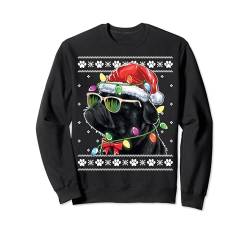 Black Pug Christmas Tree Dog Mom Dad Ugly Sweater Christmas Sweatshirt von Pug Christmas T-shirt Co