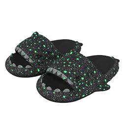 Puimentiua Fluoreszierende Hai Hausschuhe Schlappen,Shark Slippers Slides,Damen Sharky Schuhe,Herren Haifisch Badelatschen | 13- Fluoreszierendes Grau,36-37 EU von Puimentiua