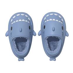 Puimentiua Shark Slides Hai Hausschuhe Damen Plüsch, Wasserdicht Warme Hausschuhe Damen Herren, Flauschige Hausschuhe für Herbst Winter Indoor Outdoor von Puimentiua