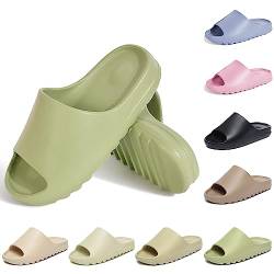 Puimentiua Weiche Open-toe Schlappen,Herren Rutschfest Slides Slippers,Damen Schnelltrocknend Hausschuhe Badelatschen Badeschuhe | A-Grün,38 EU von Puimentiua