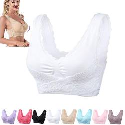 Pukmqu Kendally-BHS für ältere Frauen, Kendally-BHS, bequemer Kendally-Korsett-BH aus Spitze mit seitlicher Schnalle (XL,White) von Pukmqu