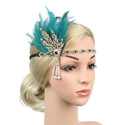 1920S Flapper Stirnband Feder Kopfbedeckung Blatt Perle Stirnband Frauen Haar Zubehör von Pulcykp