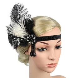20S Feder Stirnband 1920S Flapper Kopfschmuck Frauen Kostüm Kopfbedeckung Party Haar Zubehör von Pulcykp