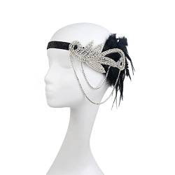 Pulcykp 1920er Jahre Feder-Haarband für Damen, Vintage-Kopfschmuck, Flapper-Stirnband, Zubehör von Pulcykp