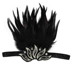 Pulcykp 1920er Jahre Flapper Stirnband Vintage Feder Kopfschmuck Zubehör Für Frauen Showgirl Kopfschmuck von Pulcykp