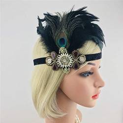 Pulcykp Damen Vintage Stirn Dekorationen glänzend Strass 1920er Jahre Party Kopfschmuck Zubehör von Pulcykp