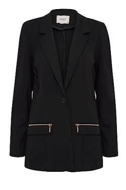 Pulz Jeans PZKIRA Blazer Damen Blazer Longblazer Jacke mit Reverskragen und Knopf mit Reißverschluss mit Stretch, Größe:XL, Farbe:Black Beauty (193911) von Pulz Jeans