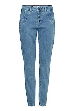 Pulz Jeans PZMELINA Loose Jeans Skinny Leg Damen Jeans Denim Hose mit Knopfleiste Loose-Fit, Größe:31/32, Farbe:Light Blue Denim (200008) von Pulz Jeans
