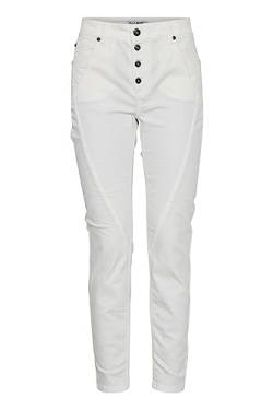 Pulz Jeans PZROSITA Damen Hose Stoffhose Baumwolle mit Stretch 5-Pocket-Style mit Knopfleiste Skinny-Fit, Größe:36, Farbe:Blanc de Blanc (114800) von Pulz Jeans