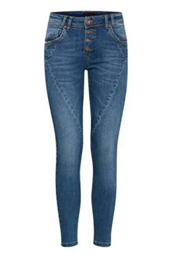 Pulz Jeans PZROSITA Damen Jeans Denim Hose Skinny Leg Regular Waist 5-Pocket mit Knopfleiste Skinny Fit mit Stretch, Größe:30, Farbe:Medium Blue Denim (5001901) von Pulz Jeans