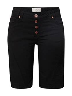 Pulz Jeans PZROSITA HW Shorts Damen Kurze Jeanshose Colored Denim mit Stretch 5-Poket-Style mit Knopfleiste Slim Fit, Größe:36, Farbe:Black Beauty (193911) von Pulz Jeans