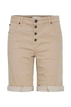 Pulz Jeans PZROSITA HW Shorts Damen Kurze Jeanshose Colored Denim mit Stretch 5-Poket-Style mit Knopfleiste Slim Fit, Größe:40, Farbe:White Pepper (151307) von Pulz Jeans